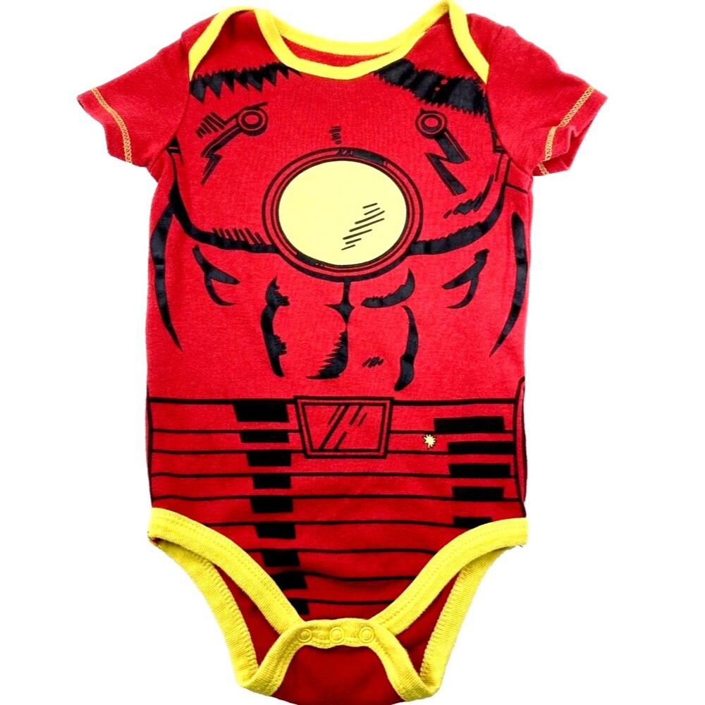 Iron Man Marvel One Piece Romper Toddler 12-18 Month Avengers Short Sleeve Snaps